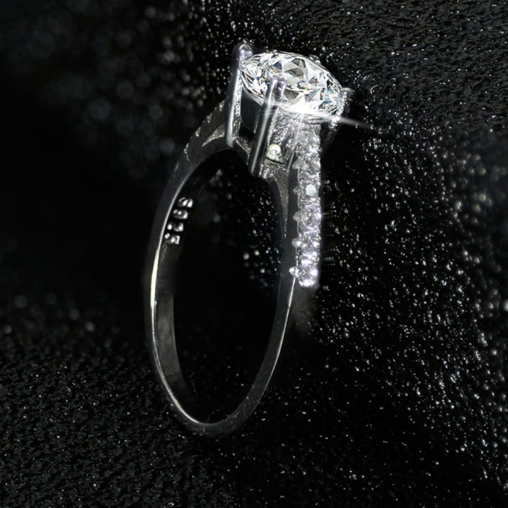 New💍925 Sterling Silver Diamond Engagement Ring - Picture 3 of 6